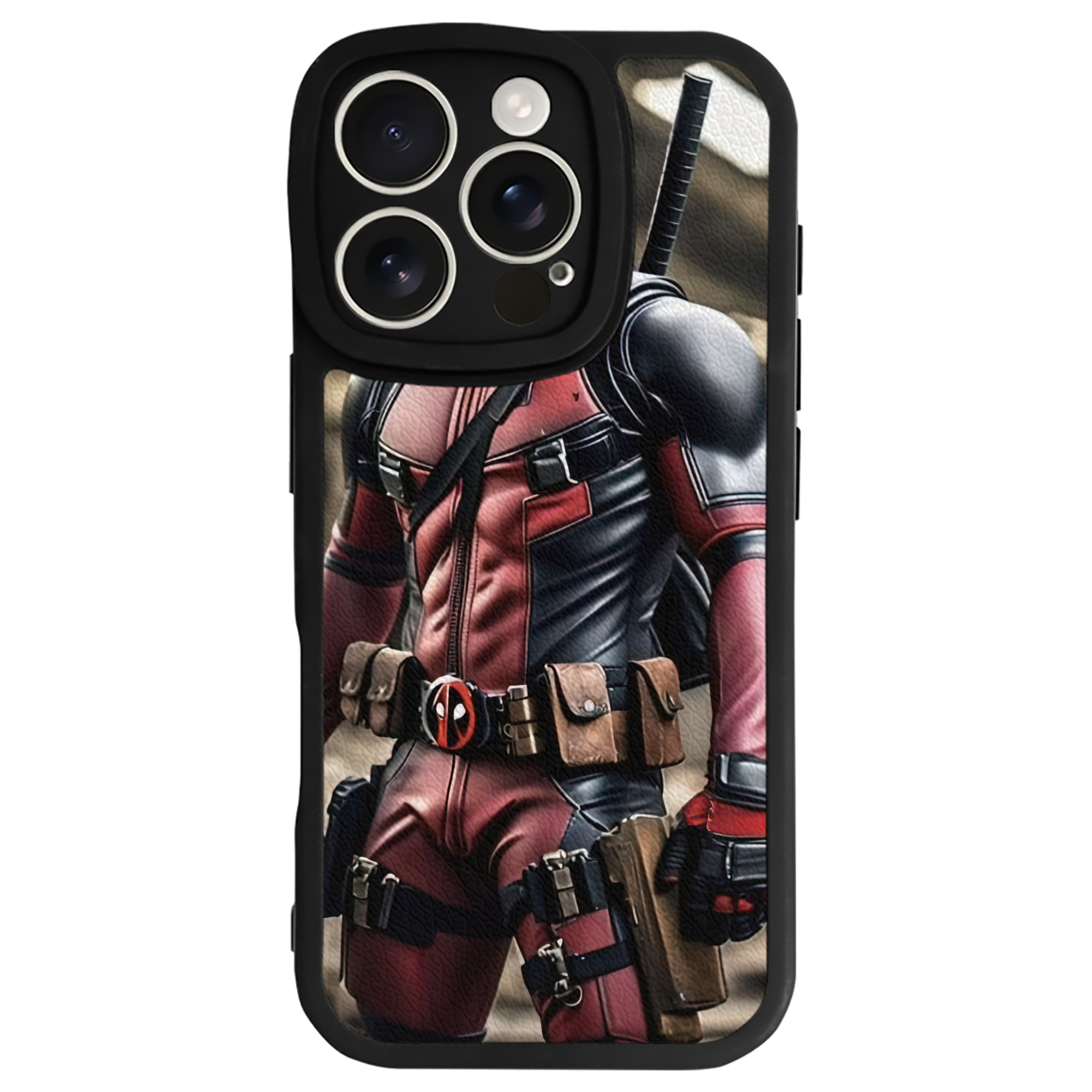 （画像用） Deadpool デッドプール 【iPhone 16シリーズ対応】シリコンスマホケース（レザー調） 材質：シリコン